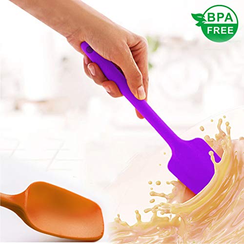 9 Piece Silicone Spatula Set - 446°F Heat Resistant Rubber Spatula .Kitchen Spatulas.Plastic Spatula. for Cooking, Baking, Mixing. Nonstick Cookware friendly. BPA-Free,Dishwasher Safe (Mixed Colors)