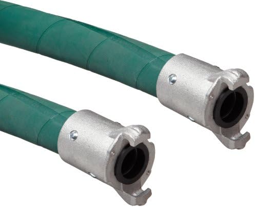 Continental ContiTech Plicord Blast Green Rubber Sand Blasting Hose Assembly, Quick Connect Couplings