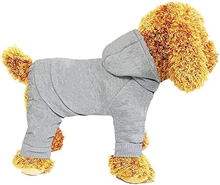 Dog Clothes, Dog Costume, Dog Hoodie, Dog Winter Coat, Dog Dress, Dog Coat, Dog Onesie, Dog Sweatshirt, ​​4 Legs Warm Pet Costume for Small Dogs Cats Boy or Girl, 1 Pack Grey S