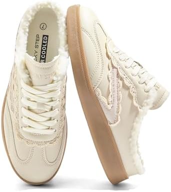 LUCKY STEP Damen Mule Sneaker, Slip-On Schuhe mit Offener Ferse | Synthetik-Obermaterial, weiches Stofffutter, herausnehmbare gepolsterte Einlegesohle und offene Slip-On-Form für d