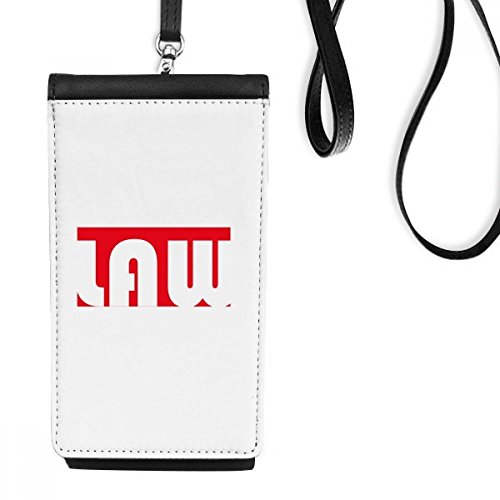 Sac téléphone noir Cours et Major Droit en faux cuir rouge avec porte-monnaie suspendu