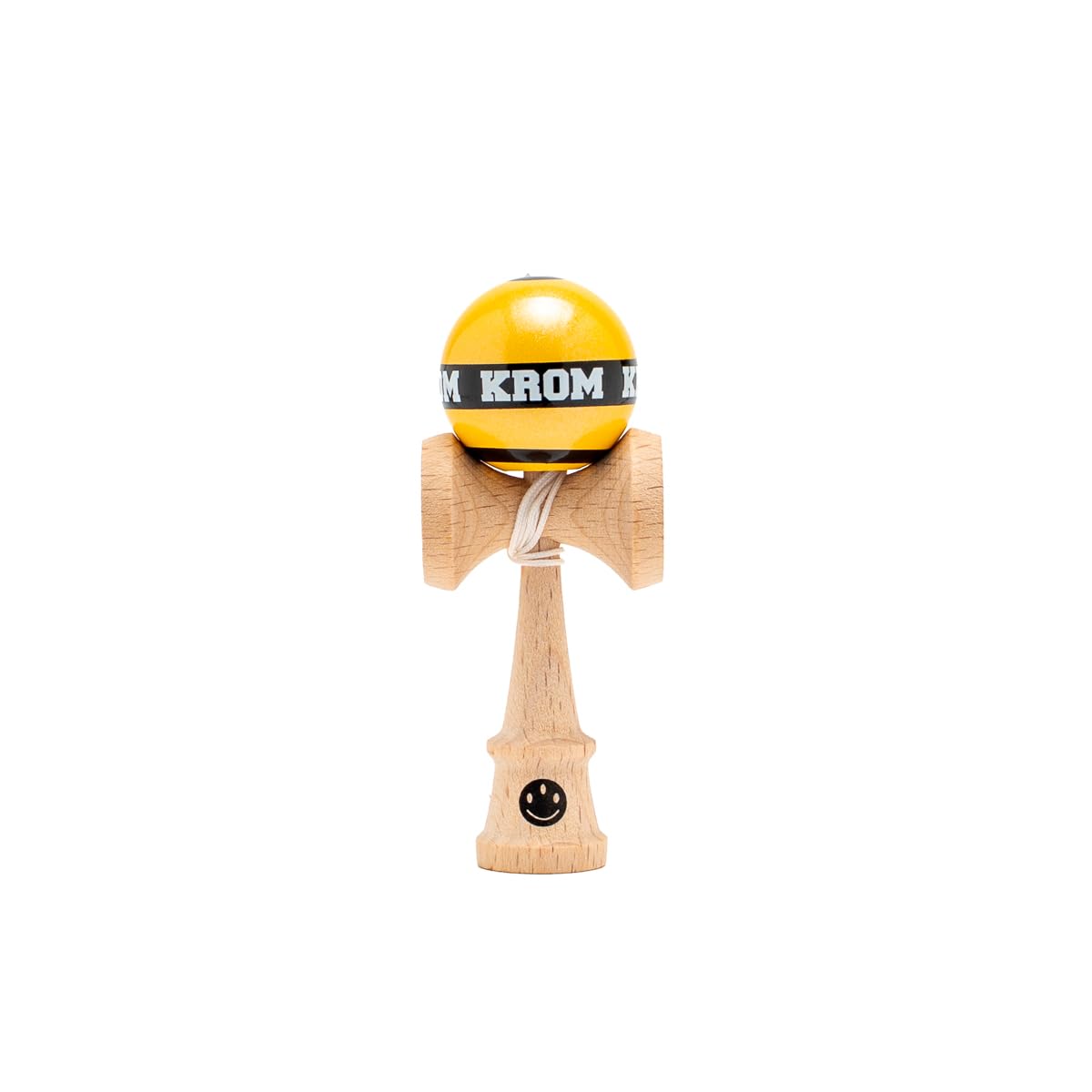 KROM Kendama MIKRO Yellow - Mini Kendama Made of Beech Wood - Fully Playable - Pocket Size - For Beginners & Professionals