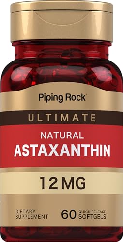 Piping Rock Astaxanthin 12 mg, 60 Quick Release Softgels | Gluten Free, Non-GMO