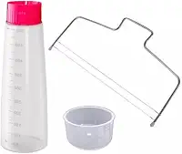 Kit Bisnaga Molhar Umedecer Bolo + Nivelador Cortador Fatias 2 Fios