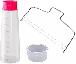 Kit Bisnaga Molhar Umedecer Bolo + Nivelador Cortador Fatias 2 Fios