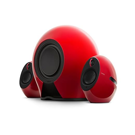 Edifier E235 RD Luna 2.1 Home-Entertainment-System mit Buetooth (aptX), kabellosem Subwoofer, optischem Eingang und Fernbedienung, 176W rot