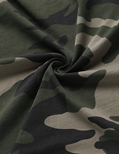 SweatyRocks Women's Tshirt Camo Print Distressed Crop T-Shirt Long Sleeve Tops Camo #1 M