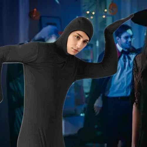 Costume Unisexe Extensible Gcroet XXL : Body Zentai Noir et Déguisement Halloween