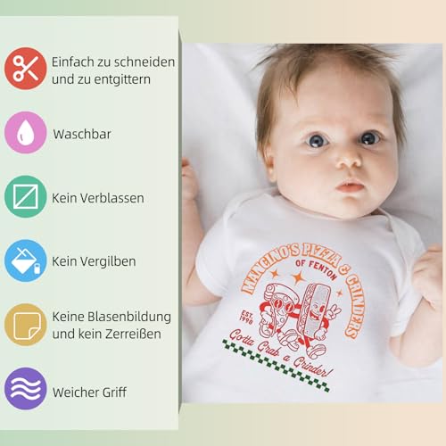 IModeur 20 Blatt Plotterfolie Textil Set - 30,5 x 20 cm Flexfolie Plotter Textil für Kleidung, Hosen, andere Stoffe