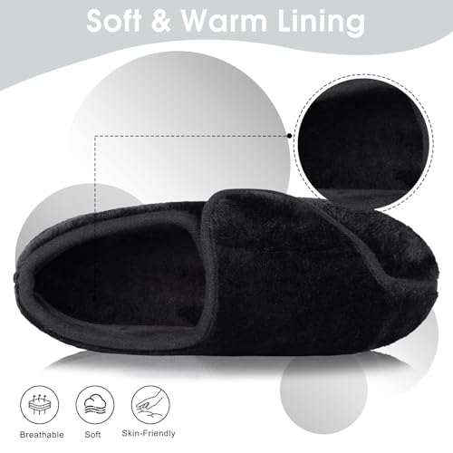 Image of Git-up Women Soft wide Slippers Memory Foam Closed Toed Diabetic Arthritis Edema House Slippers