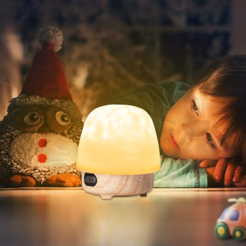 Lámpara Lunie Olas Del Mar | Lámpara Lunie Hongo | 3 Modos De Iluminación, Proyector De Olas Del Mar, Luz Nocturna En Forma De Hongo, Altavoz Y Temporizador | Luz LED De 16 Colores Con Control Remoto