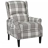 vidaXL Relaxsessel Verstellbare Rückenlehne Fußstütze Fernsehsessel Liegesessel Ruhesessel Polstersessel Liegestuhl Sessel Grau Stoff