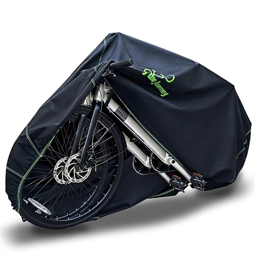 Kinetrail Bike Cover for 2 Bikes Waterproof Outdoor, Ebike Cover Rain Sun UV Dust Wind Proof, Bicycle Covers Outdoor Storage with Lock Hole for Electric Bike Mountain Road Bikes