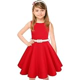 Girls Vintage Dresses Girls' Special Occasion Dress 50s Retro Kids Dresses Swing Rockabilly Sleevele