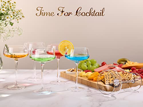 Physkoa Martini Glasses Set Of 6 - Hand Blown Crytal Cocktail Glasses,Martini Coupe Glass,Champagne Coupe Glasses,Martini Glass 8Oz #TOP3