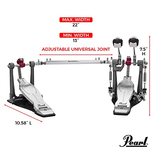 Pearl Eliminator Solo: Red Cam Double Bass Drum Kick Pedal (P1032R) #TOP2
