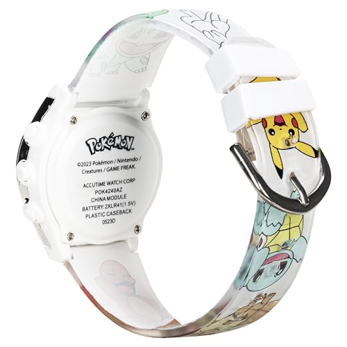 Accutime Kids Pokemon Pikachu Digital LCD Quartz White Wrist Watch with White Strap, Cool Inexpensive Gift & Party Favor for Boys, Girls, Adults All Ages (Model: POK4240AZ) by Accutime - Image 5