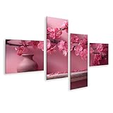 islandburner Bild auf Leinwand Blickfangende Keramikvase, robust und auffällig, thront auf Holzregal Wohnzimmer Keramikgeschäft Wandbilder Bilder