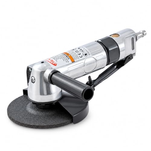 Image of ORAZIO Air Angle Grinder 125mm 5", Heavy-Duty Pneumatic Grinder with Grinding Disc, Side Handle, for Metal Grinding Weld Deburring Rust Removal, Model 212532