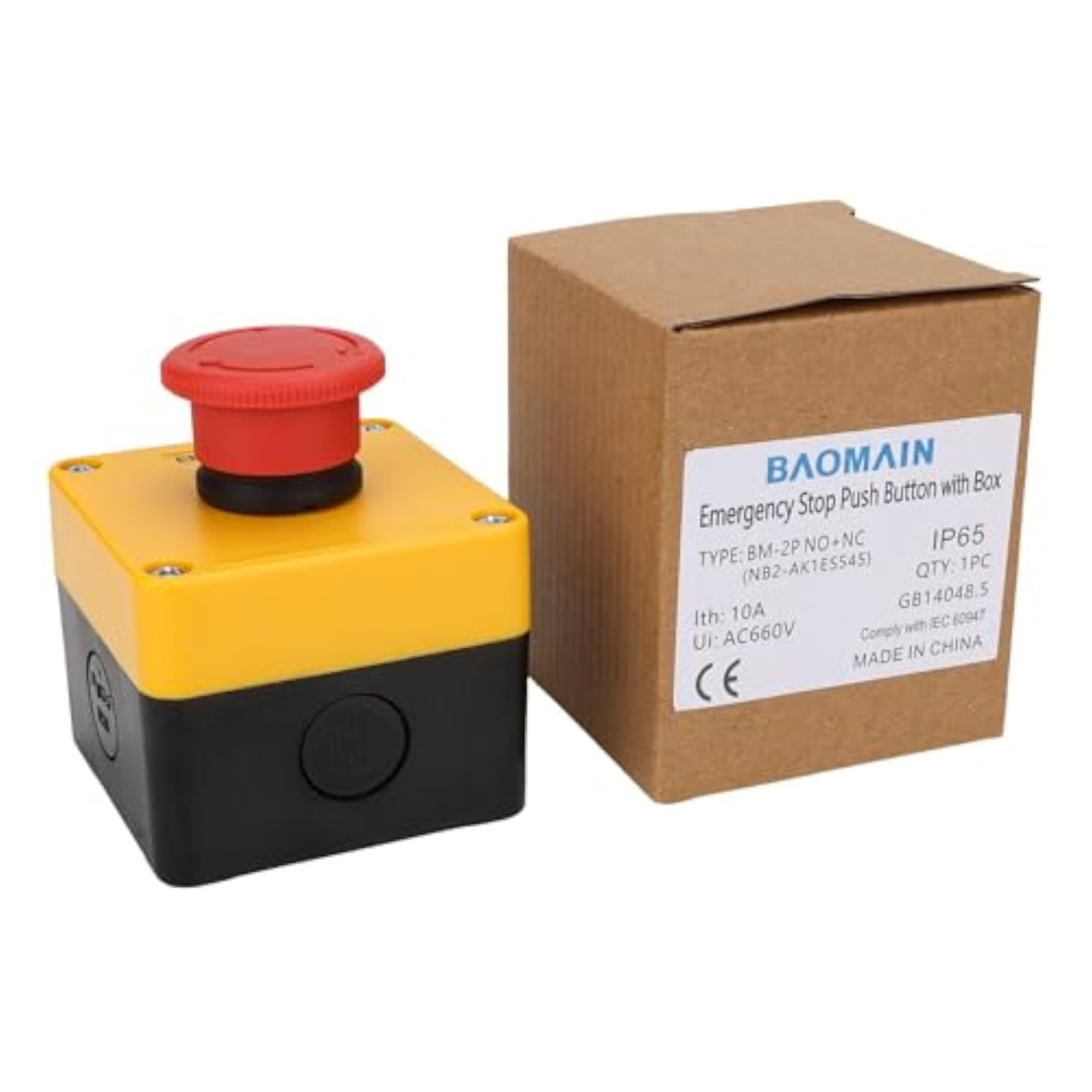 Emergency Stop Switch Push Button, Weatherproof