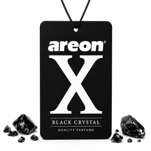 Image of AREON X XV02 Hanging Best Car Air Freshener Black Crystal Scent, Paper Hanging Ornaments, Long Lasting Scent for Car or Home 12 Pack