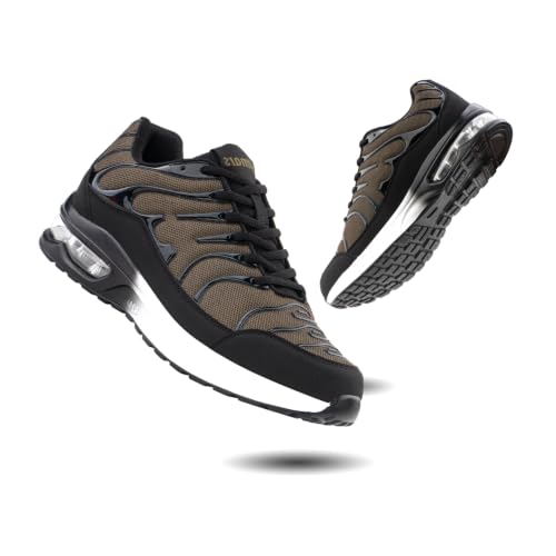 Scarpe da Ginnastica Uomo Scarpe Running Donna Sneakers Corsa Camminata Outdoor Jogging Fitness Tennis Palestra Sportive Leggere Traspiranti Scarpe Comode N78 Marrone EU 48