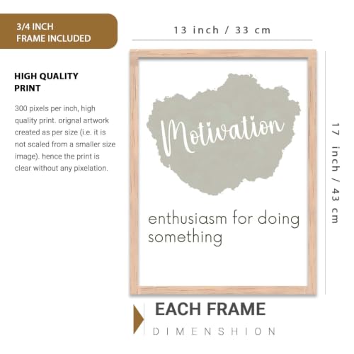 Image of kotart Quote wall Paintings with Frame for Home Decoration - Painting for Living Room Bedroom Office Wall hanging frames Set of 6 Multicolo (13x17 inch, A)