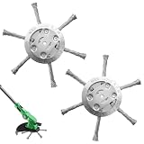 2 Stück Unkrautbürste für Freischneider, Wildkrautbürste mit 5mm Bohrung, Stahldraht Rasentrimmerkopf, Unkrautbürste für Akku Rasentrimmer, Freischneider Zubehör, entfernt effektiv Unkraut und Moos