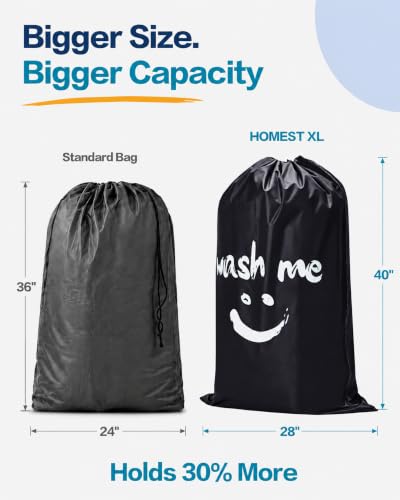 Image of HOMEST XL Laundry Bag 28 inch x 40 inch, Extra Large Dirty Clothes Organizer