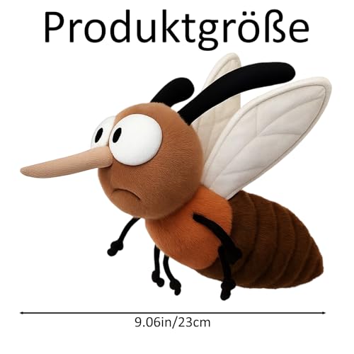 JcvPot Fluffy Fly Kuscheltier, Hässlich Und Süße Plüschmücke Für Erwachsene, 23 cm Großes Insekten-Kuscheltier, Lustiges Geschenk Für Freunde Und Kollegen, Einzigartiges Sammlerstück