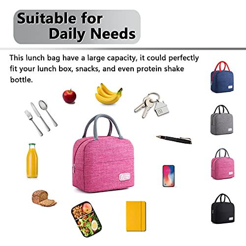 Zvosoo Insulated Lunch Bags For Women And Men, Reusable Lunch Boxes, Waterproof Tote Bag For Work, Office, Picnic, Outdoor (Pink) #TOP3