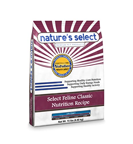 Nature's Select Feline Classic Nutrition Recipe - Dry Cat Food for All Ages (15 LBs)