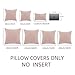 Fancy Homi 2 Packs Blush Pink Decorative Throw Pillow Covers 18x18 Inch for Living Room Couch Bed, Rustic Farmhouse Boho Home Decor, Soft Corss Corduroy Patchwork Textured Square Cushion Case 45x45 cm