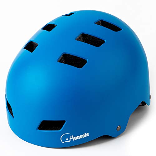 Bike Skateboard Helmet, Adjustable And Multi-Sport For Skate Scooter, 3 Sizes For Adult Youth Kids Toddler (Blue) #TOP2