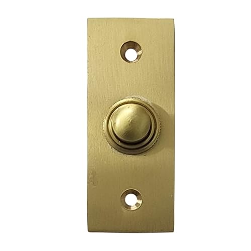 Adonai Hardware Rectangular Victorian Brass Bell Push or Door Bell or Push Button - Satin Brass