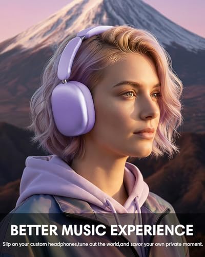 Image of Wentronic Y02 Active Noise Cancelling Wireless Headphones, Purple