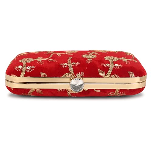 Image of LONGING TO BUY Hand Crafted Designer Box Clutch - Zari Embroidery For Women
