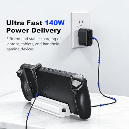 Image of Verilux PD 140W Type C Connector Fast Charging, Type C Adapter with 20Gbps Data Transfer, 8K@60Hz Video Output, U-Shaped USB-C Connector with LED Indicator for iPhone 17 /16 /15, Laptop, Tablet