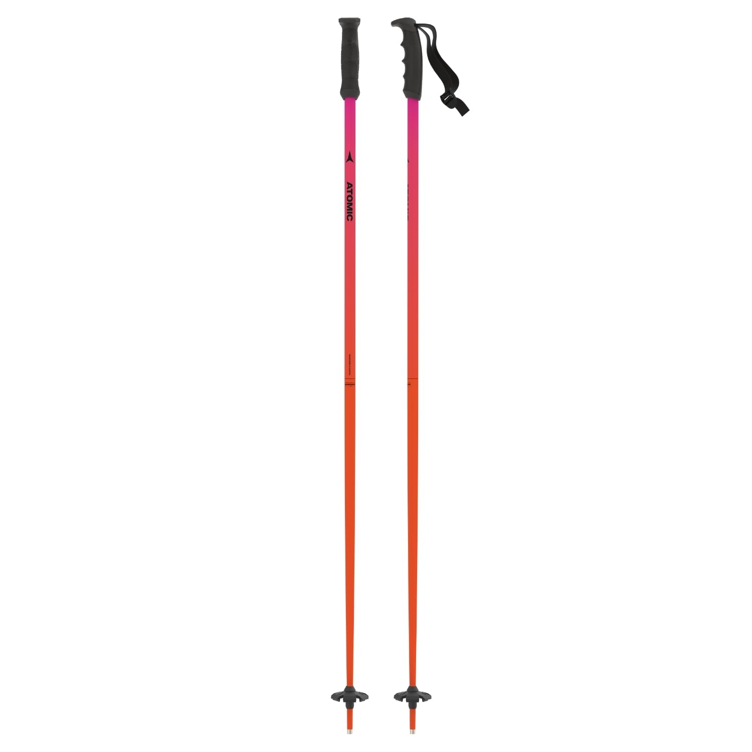 Atomic REDSTER Skistöcke I Rot I Ski-Stöcke mit ergonomischem Griff & 60 mm Pistenteller I Robuste Ski-Poles aus hochwertigem Aluminium I Skistock mit Verstellbarer Schlaufe