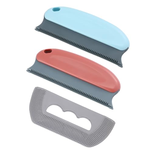 DUINIU 2 Depilatori per Animali Domestici E 1 Spazzola in Gomma Morbida, Detergente per Peli di Animali Domestici, Collettore di Polveri per Indumenti, Adatto per Animali Domestici, Blu.