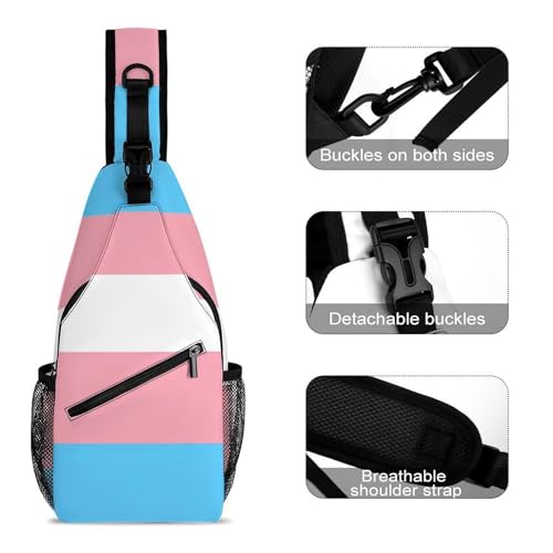 Fashion Chest Pack Travel Shoulder Bag, Transgender Pride Flag Small Cross Body Sling Bag For Women Men3