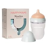 Happymami, Babyflaschenset, maßgeschneidert, 100 % Baumwolle, 60 x 60 cm, Babyflasche aus lebensmittelechtem Silikon, Anti-Kolik, BPA-frei