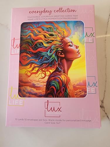 Image of Performing Arts Rainbow Woman Blank Note Cards with Envelopes - 10-Pack Boxed Greeting Card Set for All Occasions - Luxurious Stationery Set for Thank You, Birthday, or Everyday Notes - Made In USA
