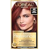 L'Oréal Paris Superior Preference Fade-Defying + Shine Permanent Hair Color, 4R Dark Auburn, 1 kit Hair Dye