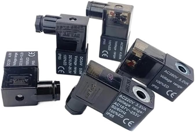 1 pcs Pneumatic Air Solenoid Coil Valves Coil Black DC12V DC24V AC110V AC220V For 4v210-08 2v025(AC110V)