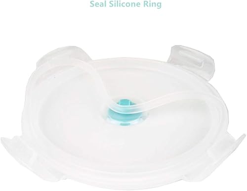 Miniatura 9 de CARTINTS Cuencos plegables azules de silicona para almacenamiento de alimentos, cuencos de silicona para acampar con tapas herméticas, aptos para