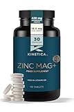 Kinetica Sports Zinc Mag+ | 420mg Magnesium, 16.5mg Zinc, 193μg Selenium & 4.8mg Vitamin B6/Serve, 30 Servings/90 Capsule Pack | 3 Capsules/Day| Scientifically Formulated Blend| Promotes Healthy Sleep