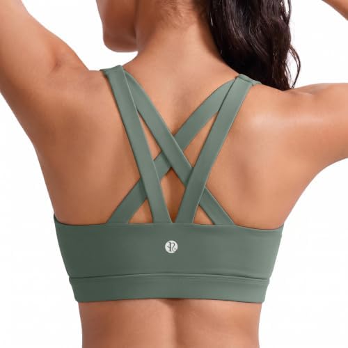 RUNNING GIRL Sport-BH mit mittlerer Unterstützung, abnehmbaren Körbchen und überkreuzten Rückenriemen – ideal für Yoga und Fitness