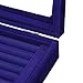 Pasutewel Velvet Glass Ring Jewellery Display Storage Box Jewelry Holder Storage Organizer Stand 7 Slots (Blue)