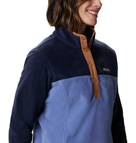 Image of Columbia Womens Benton Springs Half Snap II Pull Over Fleece Jacket, Dark Stone /Canoe /Vintage Blue, 3X